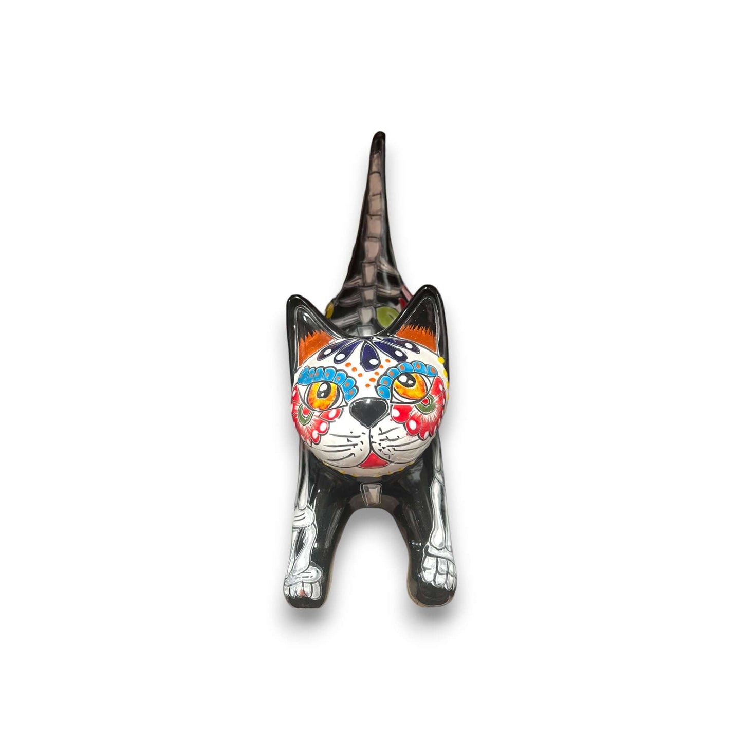 Talavera Cat Statue | Day of the Dead Decor